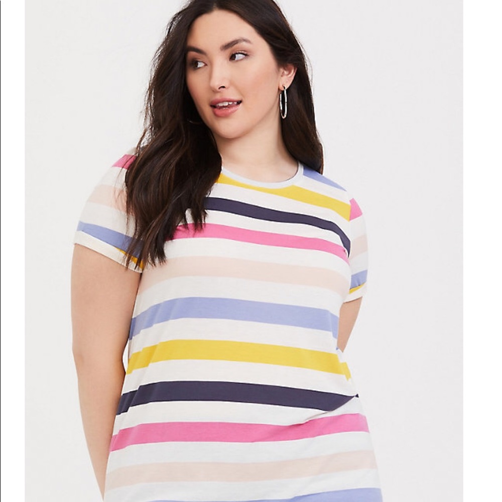 Adorable Striped T-Shirt Plus Size